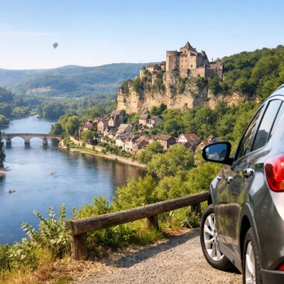 Visite touristique vallée de la Dordogne en voiture